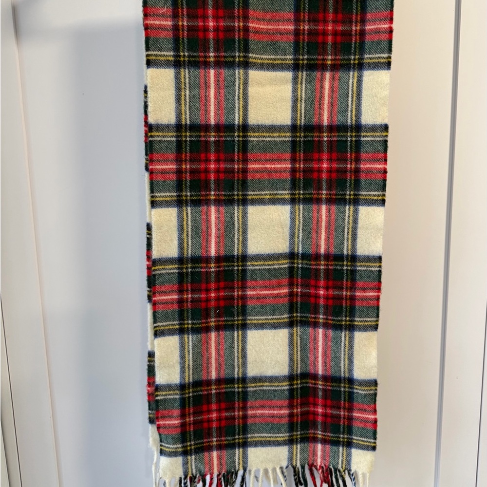 Burberry Red and Cream Plaid Scarf